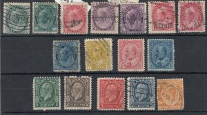 Canada QV/KEVII/KGV Collection Of 16 FU/MH JK5017