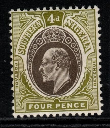 SOUTHERN NIGERIA SG26a 1906 4d GREY-BLACK & OLIVE-GREEN MNH 