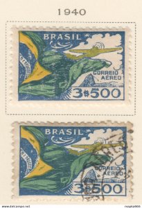 Bra167 1941 Brazil Air Mail Michel #542 6 Euro 2St Lh,Used