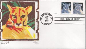 Dave Curtis Reductive Cut FDC for the 2007 26c Florida Panther Wildlife Stamp