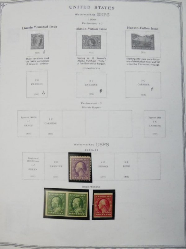 EDW1949SELL : USA Nice, all Mint Starter collection on pages between 1909-1961.