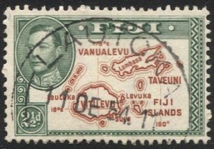 FIJI 1940 Sc 134a 2-1/2d Map, perf 12 Used VF, LAUTOA cancel