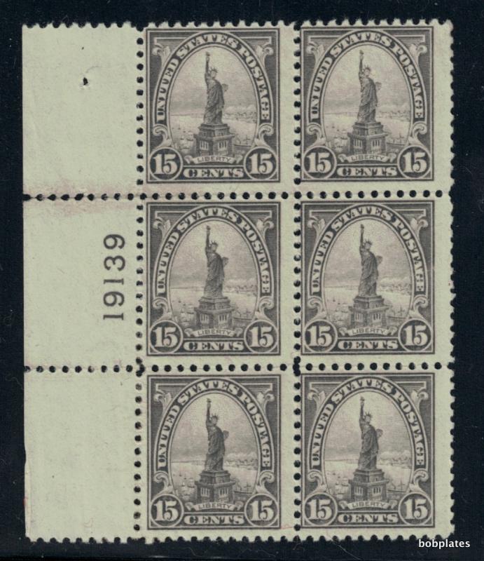 BOBPLATES #566 Statue of Liberty Full Left Plate Block 19139 F-VF NH SCV=$425