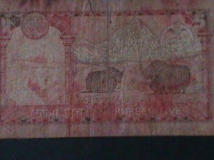 NEPAL-1987 STATE BANK -$ 5 RUPEES-CIRCULATED-VF-37-YEARS OLD