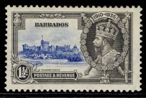 BARBADOS GV SG242, 1½d SILVER JUBILEE, M MINT.