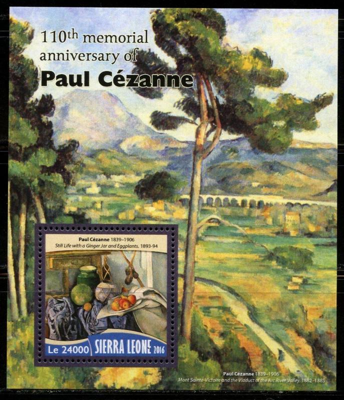 SIERRA LEONE 2016 110th MEMORIAL ANNIVERSARY OF PAUL CEZANNE S/SHEET MINT NH