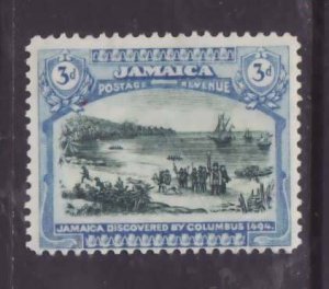 Jamaica-Sc#93- id13-unused og hinged 3p Columbus landing-1922-