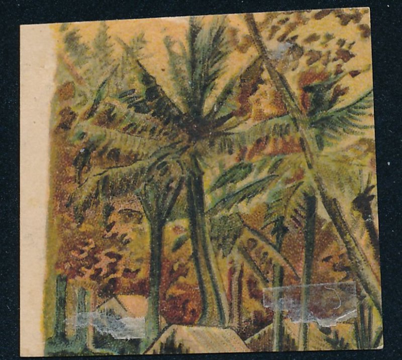 Caroline Islands sc# 9a - Bisected 10 pf on Postcard Piece - Typhoon Provisional