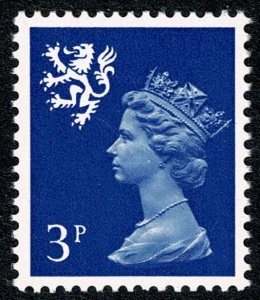 GB Scotland 3p Ultramarine OCP/PVA. MISSING PHOSPHOR.