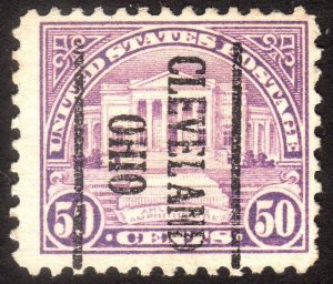 1922, US 50c, Arlington Amphitheatre, Used, Cleveland precancel, Sc 570