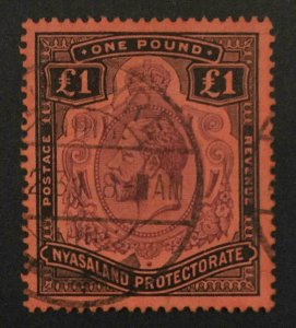 MOMEN: NYASALAND SG #98 1913-21 USED £170 LOT #64044