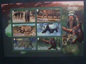 ​GIBRALTAR-2011 ENDANGER ANIMALS MNH S/S EST. $14.00 VF WE SHIP TO WORLD WIDE.