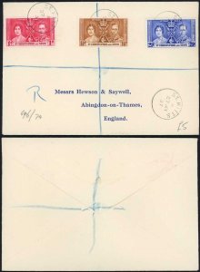 St Kitts 1937 Coronation Cover