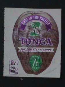 ​TONGA-1970-SC#254-LOVELY COCONUT SHAPE CUT STAMP-CTO VF -HARD TO FIND