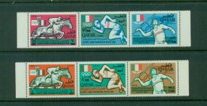 Qatar #119-19A (1966 Olympics currency revalued set) VFMNH CV $80.00