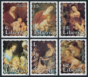 Liberia 992-997,998,MNH.Mi 1298-1303,Bl.107. Paintings by Peter Paul Rubens,1984