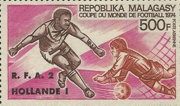 MALAGASY REPUBLIC, C130, MNH, SOCCER 1974