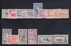 Falklands Scott # 107 - 120 set VF OG mint lightly hinged cv $ 200 ! see pic !