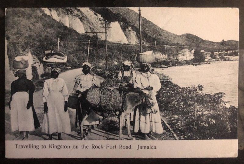 1912 Jamaica RPPC Postcard Cover To Albany NY USA Traveling To Kingston