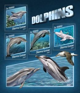 SIERRA LEONE - 2017 - Dolphins - Perf 4v Sheet - MNH