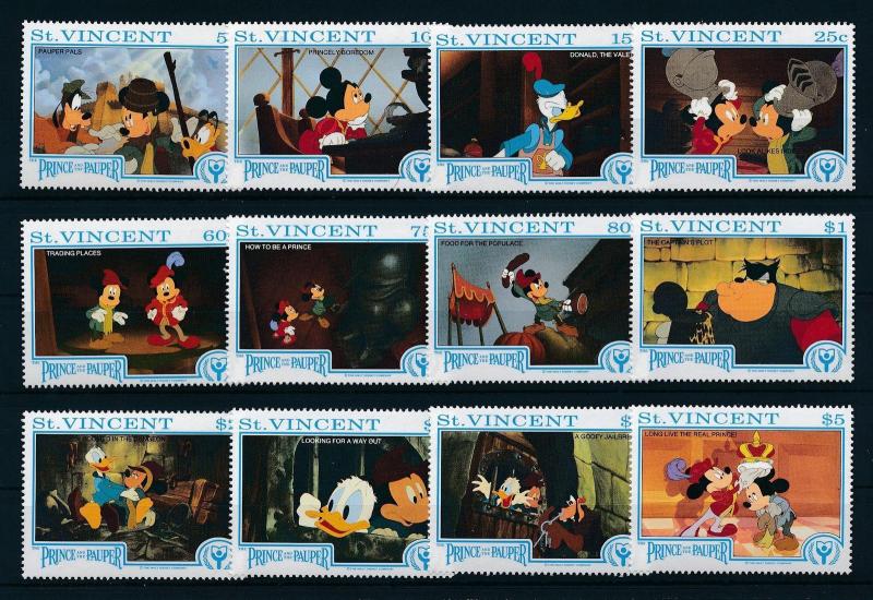 [23255] St. Vincent 1991 Disney Movie The Prince and the Pauper Mickey MNH