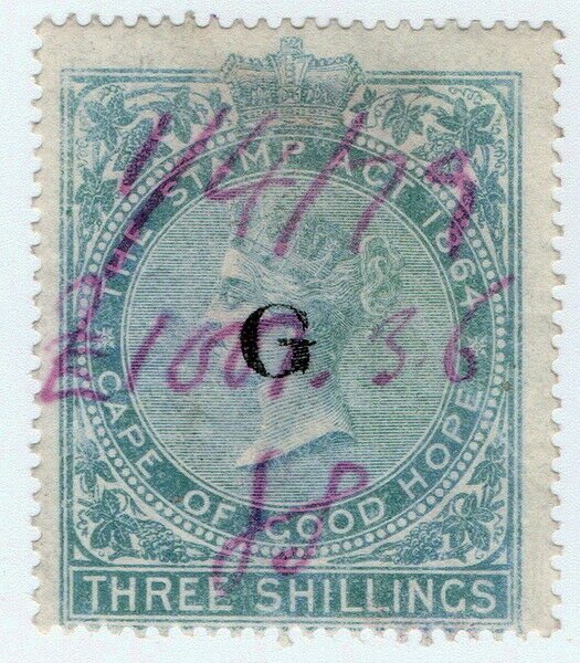 (I.B) Griqualand West Revenue : Duty Stamp 3/-