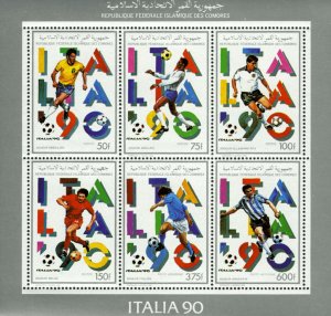 Comoros 1989 Imperf. Football World Cup Italia 1990 Collective Block N° 920-925