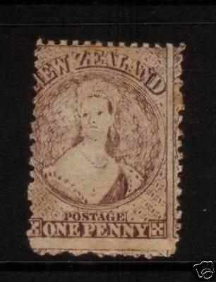 NEW ZEALAND FFQ 1d BROWN MLH PERF12 1/2  SG132 CHALON