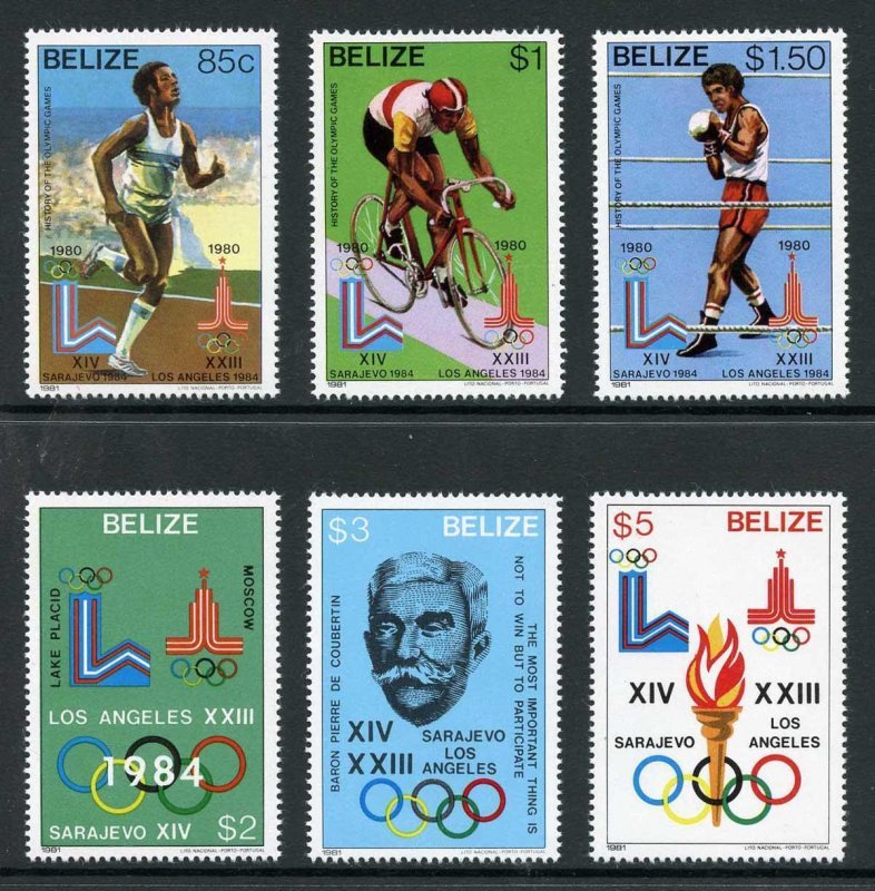 Belize SG622/7 1981 Olympic Games History Set Fresh U/M 