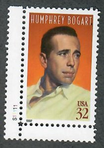 3152 Humphrey Bogart MNH plate number single PNS