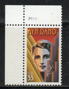 3308 * AYN RAND *   U.S. Postage Stamp MNH * UL PL#P1111