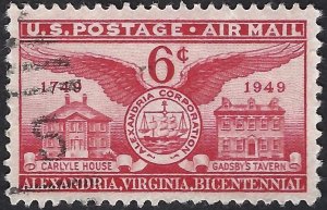 United States #C40 6¢ Alexandria Bicentennial (1949). Used.