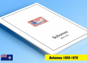 COLOR PRINTED BAHAMAS 1859-1976 STAMP ALBUM PAGES (40 illustrated pages)
