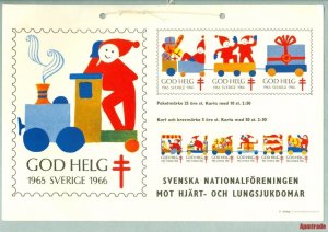 Sweden. Christmas Seal.1965/66. Post Office/Store  Display Sign. Train, Santa