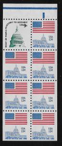 UNITED STATES SC# 1623Bc BOOKLT PANE/8  FVF/MNH