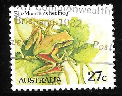 Australia 790: 27c Blue Mountains Tree Frog (Litoria citropa), used, VF