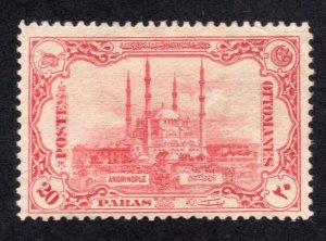 Turkey 1920 20pa rose Mosque, Scott 592 MNG, value = $1.25