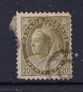 Canada a later QV 20c used