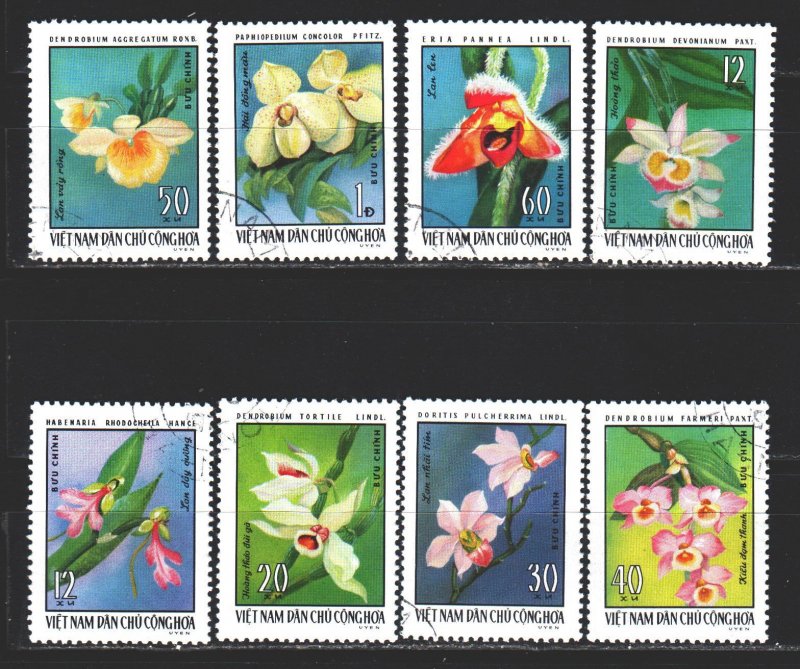 Vietnam. 1976. 857-64. Orchids, flowers, flora. USED.