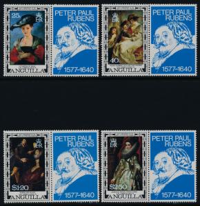 Anguilla 301-4 + labels MNH Art, Peter Paul Rubens, Paintings