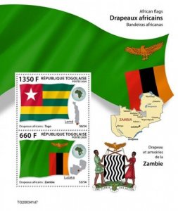 Togo - 2020 African Flags - 2 Stamp Souvenir Sheet - TG200341d7