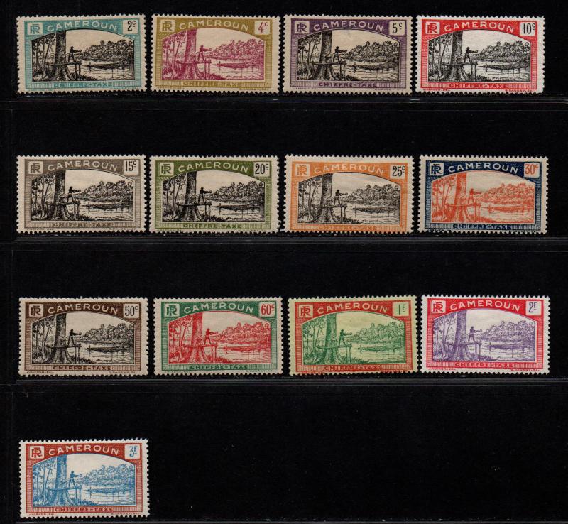 *$Cameroun Sc#J1-13 M/H/VF, complete set, J3 hinge thin, Cv. $24.80