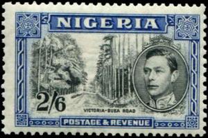Nigeria SC# 63c SG# 58  George VI Perf 13x11-1/2 2sh6d  MH