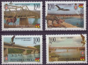 Bosnia - R. Srpska 2000 ☀ Bridges on the river Drina - Birds ☀ MNH**