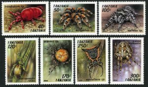 Tanzania 1235-1241, 1242, MNH. Michel 1798-1804, Bl.255 Arachnids, 1994.