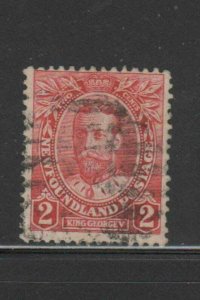 NEWFOUNDLAND #105  1911  2c  KING GEORGE V    F-VF  USED