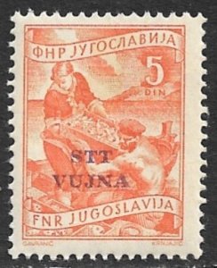 YUGOSLAVIA TRIESTE ZONE B 1954 5d FISHING Issue Sc 90 MNH