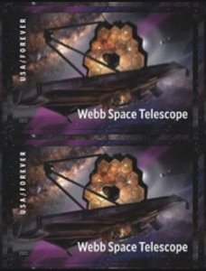 US James Webb Space Telescope NDC Vert. Pair 2 Stamps. Ships after 12 Sep 2022