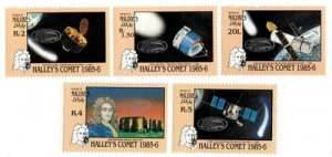 Maldives 1986 - Halley's Comet Space - Set of 5 Stamps - Scott #1210-14 - MNH