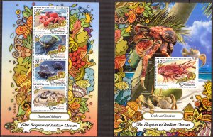 Maldive Islands 2017 Marine Life Crabs sheet + S/S MNH